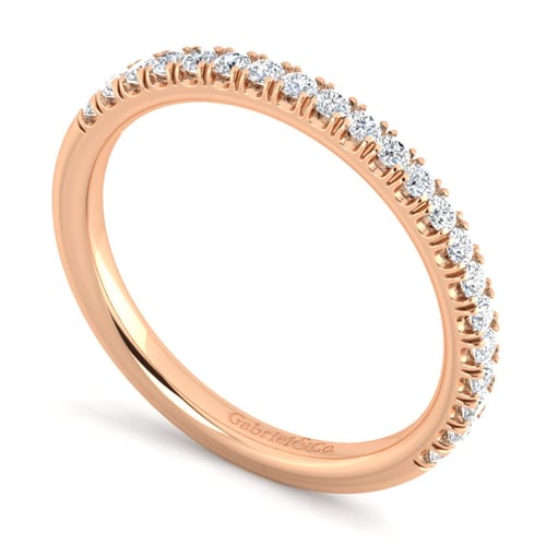14K Rose Gold Matching Diamond Wedding Band