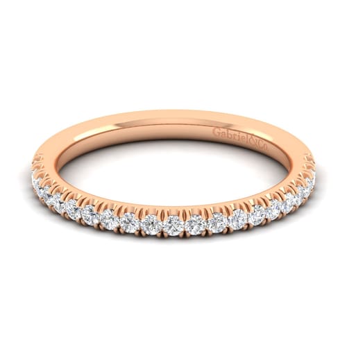 14K Rose Gold Matching Diamond Wedding Band