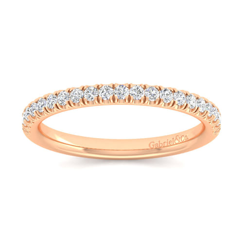 14K Rose Gold Matching Diamond Wedding Band