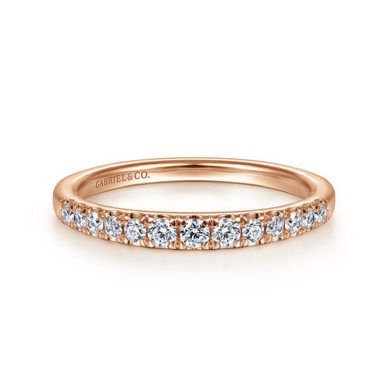 Gabriel - 14K Rose Gold Matching Diamond Wedding Band