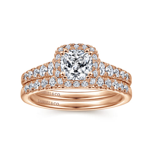 14K Rose Gold Matching Diamond Wedding Band
