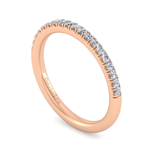 14K Rose Gold Matching Diamond Wedding Band