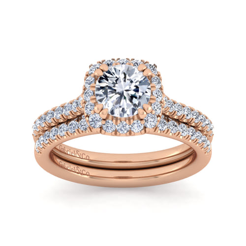 14K Rose Gold Matching Diamond Wedding Band