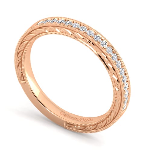 14K Rose Gold Matching Diamond Wedding Band