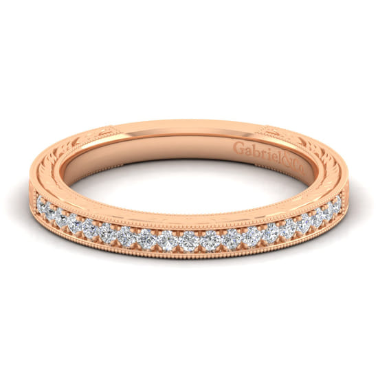 Gabriel - 14K Rose Gold Matching Diamond Wedding Band