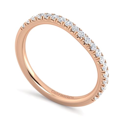 14K Rose Gold Matching Diamond Wedding Band