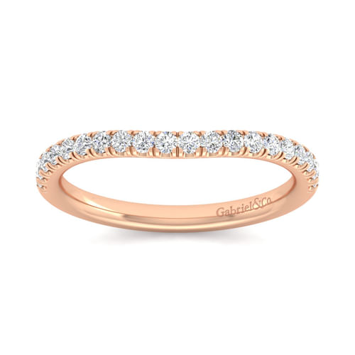 14K Rose Gold Matching Diamond Wedding Band