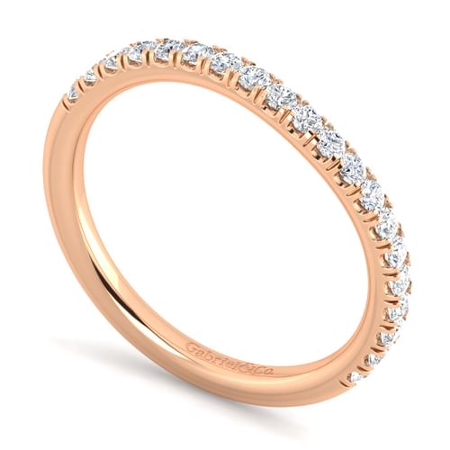 14K Rose Gold Matching Diamond Wedding Band