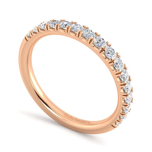 14K Rose Gold Matching Diamond Wedding Band