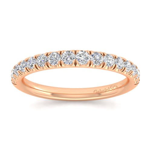 14K Rose Gold Matching Diamond Wedding Band