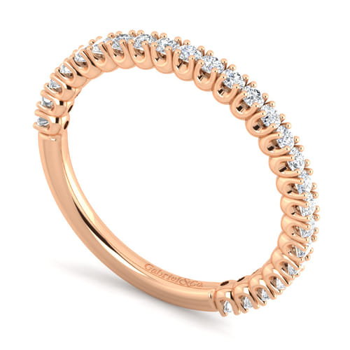 14K Rose Gold Matching Diamond Wedding Band