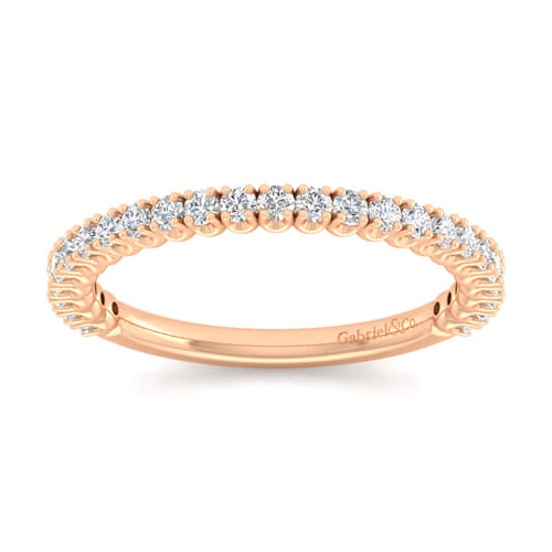14K Rose Gold Matching Diamond Wedding Band