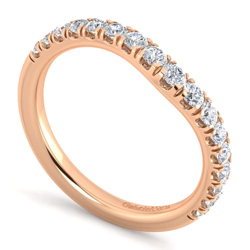 14K Rose Gold Matching Diamond Wedding Band