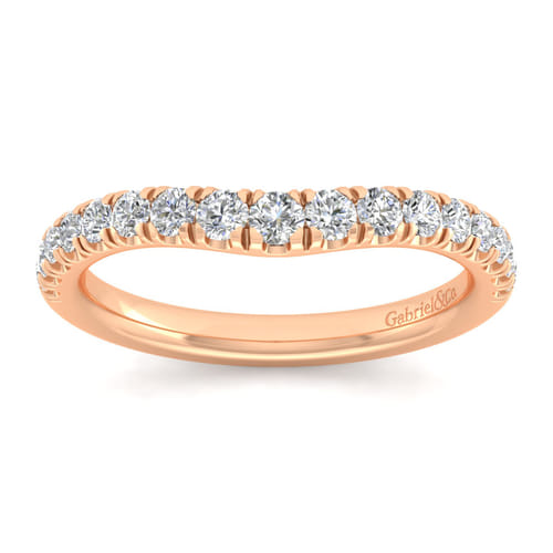 14K Rose Gold Matching Diamond Wedding Band