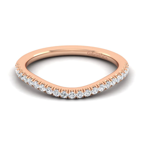 14K Rose Gold Matching Diamond Wedding Band