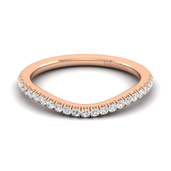Gabriel - 14K Rose Gold Matching Diamond Wedding Band