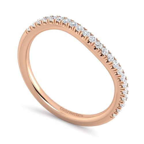 14K Rose Gold Matching Diamond Wedding Band