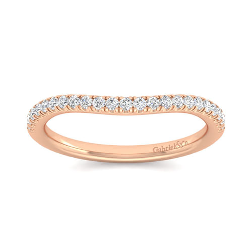 14K Rose Gold Matching Diamond Wedding Band