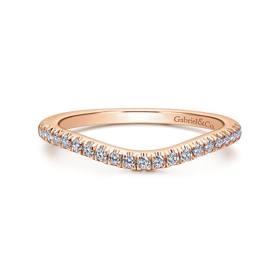 Gabriel - 14K Rose Gold Matching Diamond Wedding Band