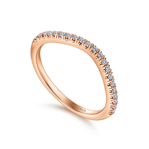 14K Rose Gold Matching Diamond Wedding Band