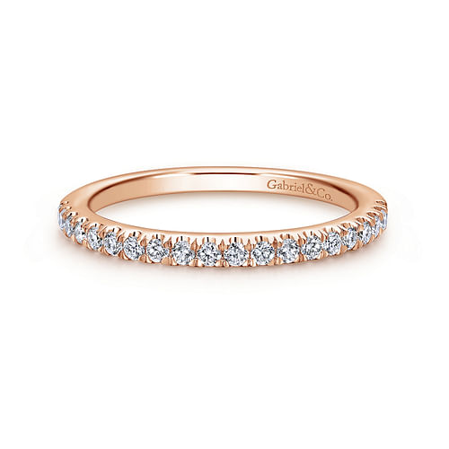 14K Rose Gold Matching Diamond Wedding Band