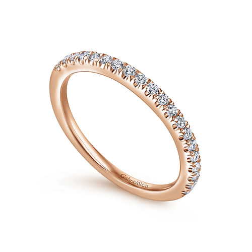 14K Rose Gold Matching Diamond Wedding Band