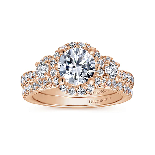 14K Rose Gold Matching Diamond Wedding Band