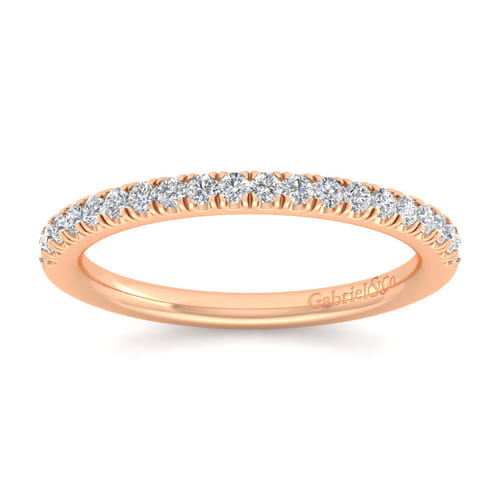 14K Rose Gold Matching Diamond Wedding Band