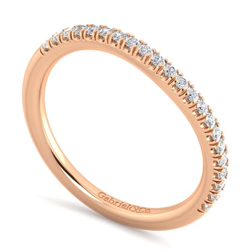 14K Rose Gold Matching Diamond Wedding Band