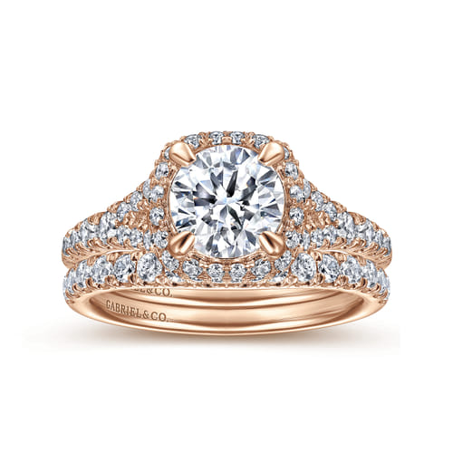 14K Rose Gold Matching Diamond Wedding Band 14K Rose Gold Matching Diamond Wedding Band