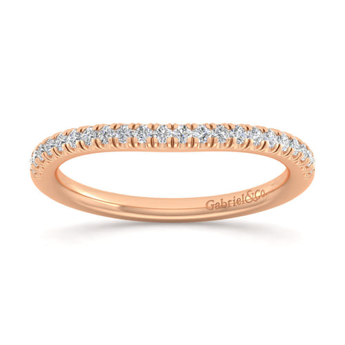 14K Rose Gold Matching Diamond Wedding Band