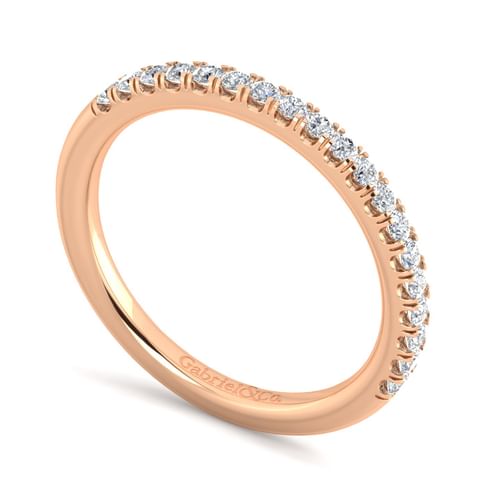 14K Rose Gold Matching Diamond Wedding Band