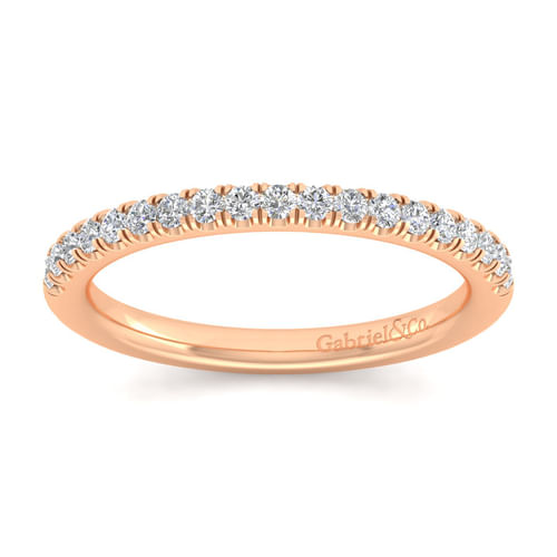 14K Rose Gold Matching Diamond Wedding Band