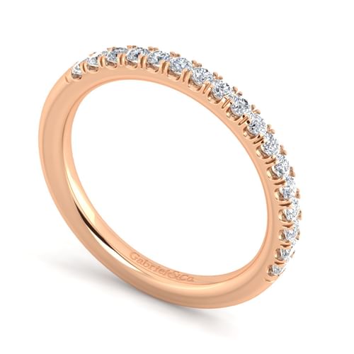 14K Rose Gold Matching Diamond Wedding Band