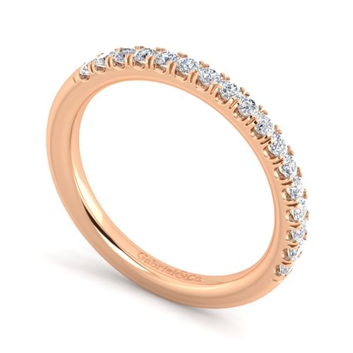 14K Rose Gold Matching Diamond Wedding Band