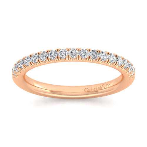 14K Rose Gold Matching Diamond Wedding Band
