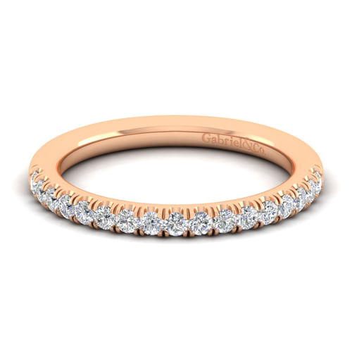 14K Rose Gold Matching Diamond Wedding Band