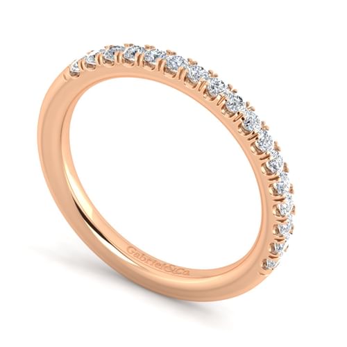 14K Rose Gold Matching Diamond Wedding Band