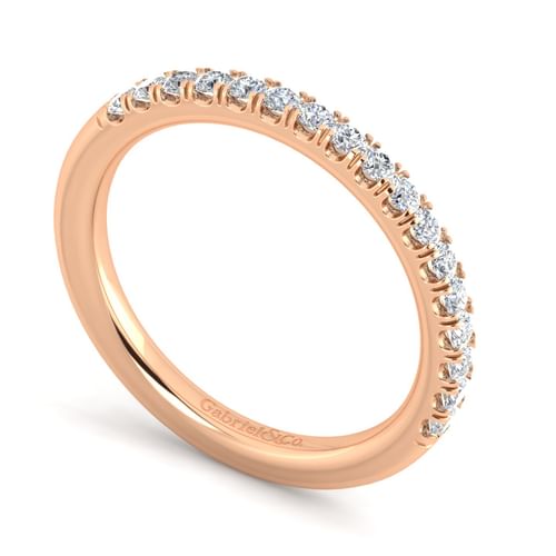 14K Rose Gold Matching Diamond Wedding Band