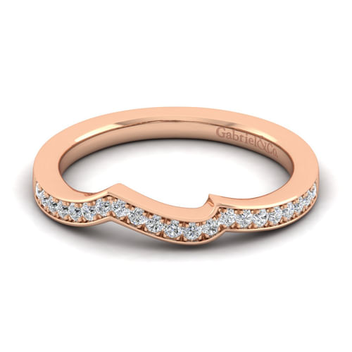 14K Rose Gold Matching Diamond Wedding Band