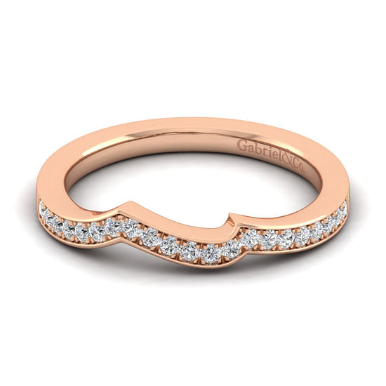 Gabriel - 14K Rose Gold Matching Diamond Wedding Band