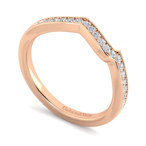 14K Rose Gold Matching Diamond Wedding Band
