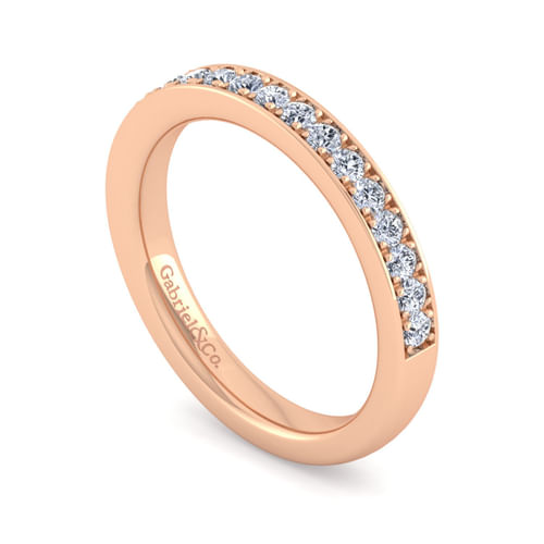 14K Rose Gold Matching Diamond Wedding Band