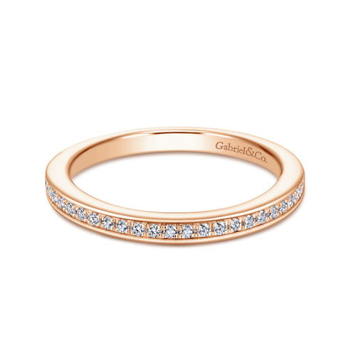 14K Rose Gold Matching Diamond Wedding Band