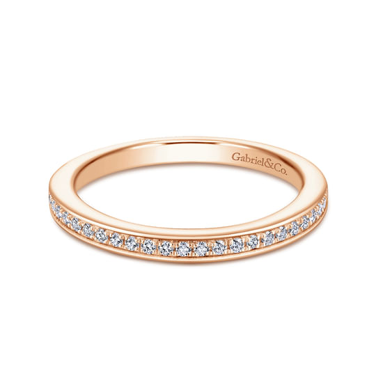 Gabriel - 14K Rose Gold Matching Diamond Wedding Band