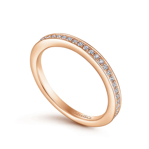 14K Rose Gold Matching Diamond Wedding Band