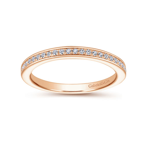 14K Rose Gold Matching Diamond Wedding Band