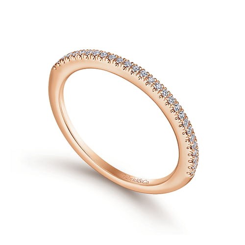 14K Rose Gold Matching Diamond Wedding Band