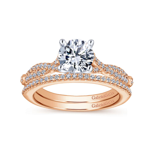 14K Rose Gold Matching Diamond Wedding Band