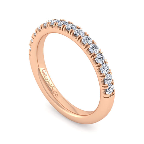 14K Rose Gold Matching Diamond Wedding Band